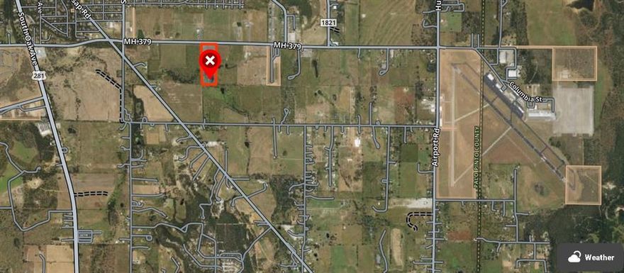 This acrage is inside the city limits of Mineral Wells. A main sewer line runs in front of the property on the same side of Mh379 and a main water line runs on the opposite side of the road. Property is basically flat, with about the front 3rd of it clear of trees and the more southern part of the property with lots of trees and over growth and a stock pond.