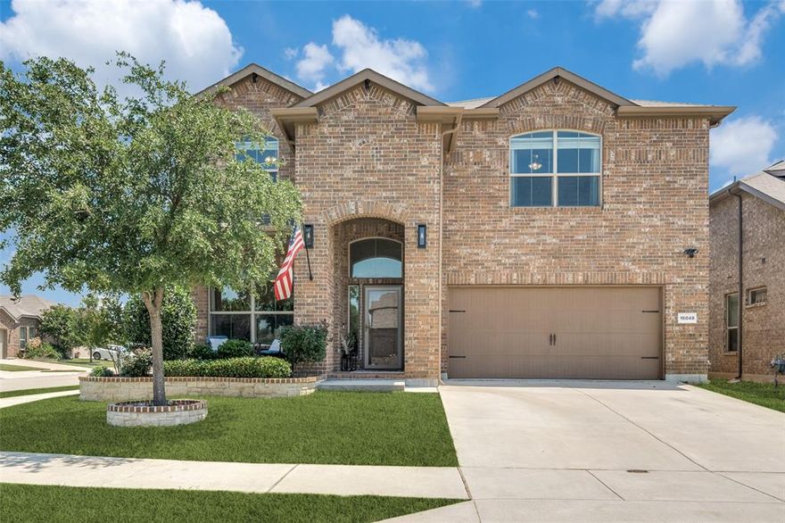 Welcome to 16048 Maldon Pass, a beautifully maintained and thoughtfully upgraded home in sought after Northwest ISD. This spacious 2 story home offers 4 bedrooms, 3.5 baths, a dedicated office, and a highly functional layout with the private primary suite conveniently located downstairs. 
From the moment you walk in, you’ll notice the care and attention poured into this home. Custom upgrades throughout set it apart from nearby new construction, including a stunning designer fireplace feature wall that creates a warm focal point for the living area and an extended covered outdoor living space ideal for entertaining, relaxing, or enjoying evenings with family and friends. Features include: upgraded lighting fixtures and ceiling fans throughout, a custom sliding barn door in the primary suite, shiplap finished kitchen island, board & batten bathroom wall, tile extended into office and living room, epoxy garage floor, garage ceiling storage racks, raised stone landscaping, full gutters, tankless water heater, upgraded bathroom mirrors, and cabinet pulls in kitchen and bathrooms.
The open concept floorplan blends style and functionality with generous living spaces, abundant natural light, and finishes that give the home a polished, custom feel. The downstairs office provides flexibility for working from home while the upstairs provides ample space for the kids.
Located just 1 block from the resort style amenity center featuring a large pool, lazy river, and gathering spaces. Hatfield Elementary is also within walking distance, adding even more convenience. Lots of retail and economic development close by!
With premium upgrades already completed, this home stands out against other options nearby and offers exceptional value in today’s market. Skip the wait and extra expense of new construction and move into a home that already has the character, upgrades, and striking finishes that are sure to impress.