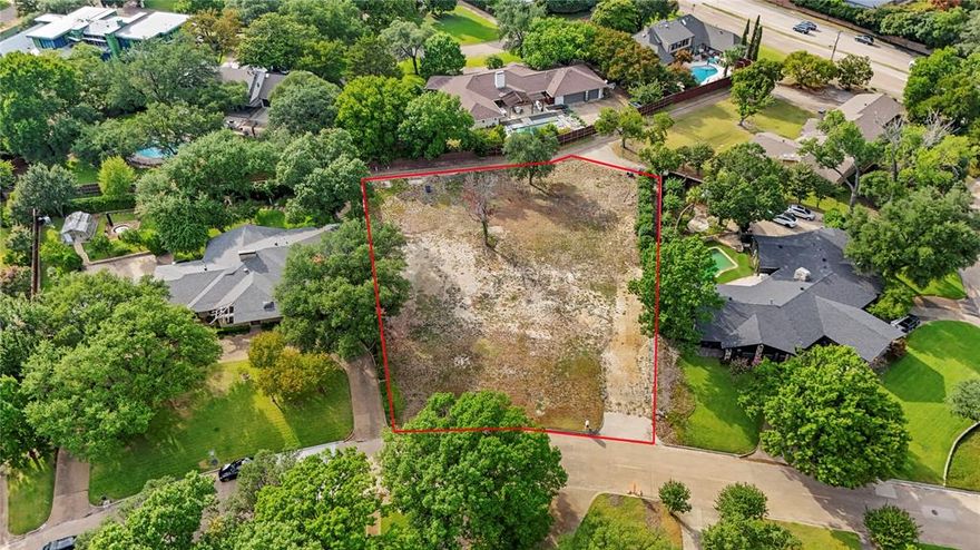 Very RARE opportunity to build your dream home in one of Dallas most sought after neighborhood. Surrounded by stunning custom homes and mature trees, this Vacant Lot offers the perfect blend of privacy, luxury and convenience. Just minutes away from The Galleria Dallas, Prestonwood Town Center and upscale boutiques. For recreation, several world-class Gulf courses, including Bent Tree Country Club and Prestonwood Golf Club. Resident also benefit from easy access to top-rated schools, parks and walking trails making this an ideal location for families or anyone seeking an active lifestyle. with quick access to the Dallas North Tollway and George Bush Turnpike, commuting to Downtown Dallas, Legacy West, or DFW Airport is a breeze. Whether you're investor or a buyer looking to build your forever home, this lot offers unmatched size, potential and location.
