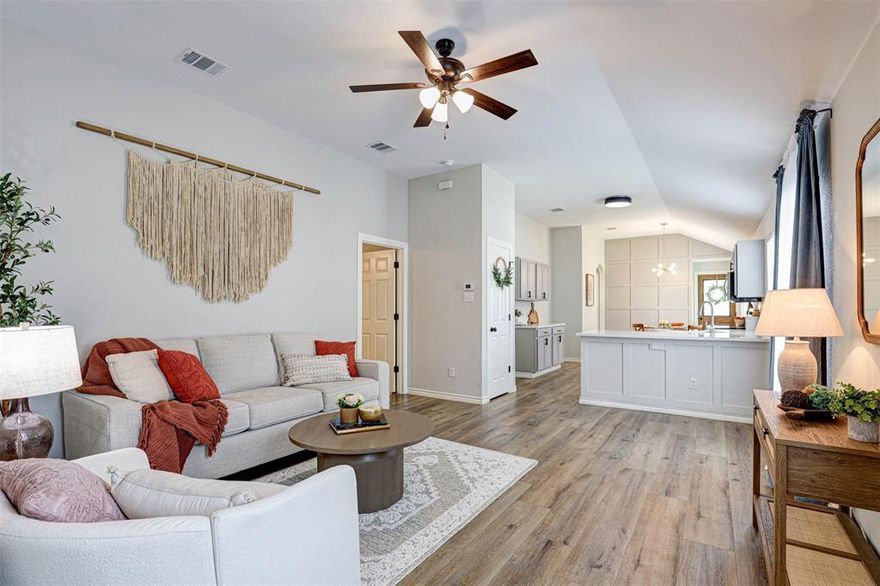 Move-in ready home on a Cul De Sac in Northwest ISD. BRAND NEW Quartz counters in kitchen and primary bathroom in this recently renovated home. All appliances new within the past 3 years; including HVAC, Water Heater, Dishwasher, Range, & Microwave. Stylish fixtures and accent walls gives the space charm and character. The Villages of Woodland Springs is a large subdivision with 6 community swimming pools, several parks, walking and biking trails, catch and release fishing, tennis courts and much more. This home is about 3 minutes drive to highway 35 and 170. Surrounded by ample shopping, dining and entertainment.