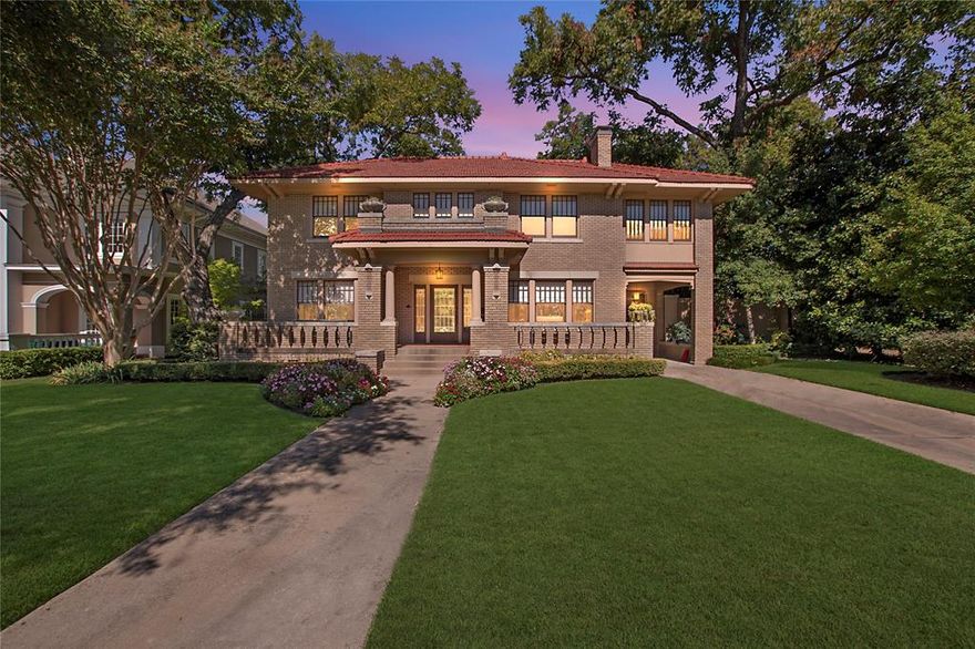 This Swiss Avenue home, takin down to the studs and completely restored in 2008, represents a blend of historic preservation and modern living. It became Dallas' first historic district in 1973 and is listed on the National Register of Historic Places. The current owners, a husband-and-wife architect duo preserved the front exterior while adding modern updates to the rear, including a back patio, pool-hot tub, guest quarters, and a four-car garage. The English garden, featuring a sculpture from the Sanger-Harris store, remains intact. Inside, the front rooms are preserved, while the den, originally a porch, was enclosed in 1929. The kitchen was fully redesigned, and the basement, once a coal-burning boiler room, was converted into a wine cellar. Upstairs, the bathrooms were modernized, and the layout was improved for better functionality. Though protected as a historic landmark, the home is designed to be lived in and enjoyed, combining historical charm with modern conveniences.