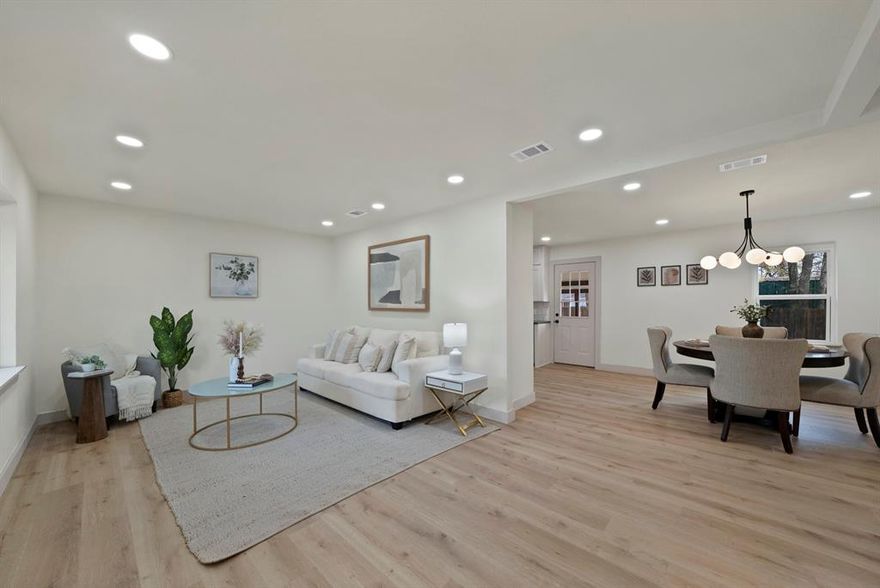 Discover the perfect blend of modern comfort and convenient location in this newly remodeled 3-bedroom, 2-bathroom 1,364 sqft home, ideally situated between the bustling cities of Dallas and Fort Worth. From the moment you arrive, you'll notice the attention to detail that sets this property apart. Situated in a prime location, this home is just minutes from major highways, schools, and all the amenities you need for comfortable living. This home offers a NEW WATER HEATER, NEW WINDOWS, NEW APPLIANCES, NEW ELECTRICAL PANEL, NEW GARAGE DOOR OPENERS, 2 YEAR OLD ROOF & HVAC & STUNNING GRANITE COUNTERTOPS. This home is more than just a place to live—it's a lifestyle upgrade. Experience the best in modern living with this beautifully remodeled property. Don't miss the opportunity to make it yours!