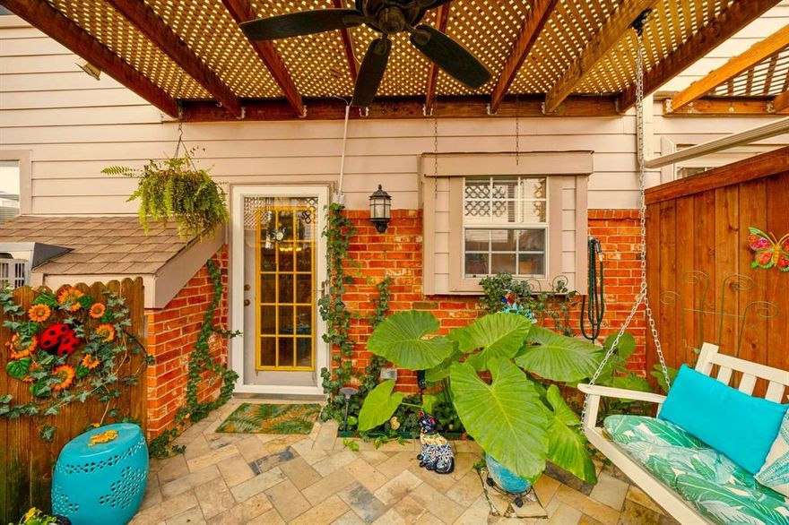 Well-maintained and updated 3 bedroom, 2.5 bath condo located in North Dallas within the exceptional Plano ISD. As you enter the home, you pass a spacious dining area that flows seamlessly into the living room and kitchen, creating an open-concept layout. The dining space offers flexibility for traditional use or could easily serve as a home office or additional sitting area. On cold winter days the living room is warmed by a cozy fireplace with gas logs. The kitchen includes gorgeous granite countertops, porcelain sink, touchless faucet, gas cooktop, an island and plenty of cabinet space. Step outside to your own charming private patio with a hanging swing — the perfect spot for morning coffee, a small herb garden, or simply swinging. The primary suite features a large walk-in closet and ensuite bath. Two additional bedrooms offer flexibility for guests, home office, or family use. As you leave your two car garage you have quick access to Highway 190 and the Dallas North Tollway, making commuting, shopping, and dining easily accessible. This is low-maintenance living wrapped in warmth, style, and everyday elegance — a place where life feels simplified. The refrigerator, washer, and dryer will remain with the home.