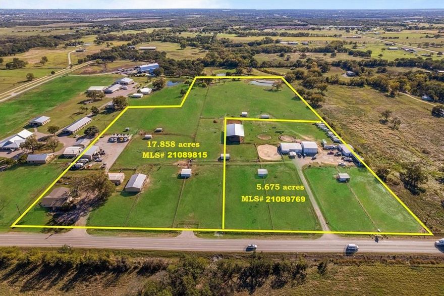 Great investment property with income in prime location, on the path of the proposed Denton-Collin County Outer loop. This 17.858 acres property currently a horse boarding business and a residence with part previously commercial trucking business that is currently offered for lease for similar business MLS# 21005690. The property offers a 2680 sqft 4 bedrooms, 3 bath home that is recently remodeled, 60X40ft commercial building,50X30ft Shop and 60X35ft barn with 4 stalls with runs all foam insulated. RV ready with 110v and 220v power.Gorgeous outdoor kitchen overlooking a quarter acre pond. The property is currently leased and generating great monthly income. This property can be purchased together with the adjoining 5.675 acres, MLS #21089769.