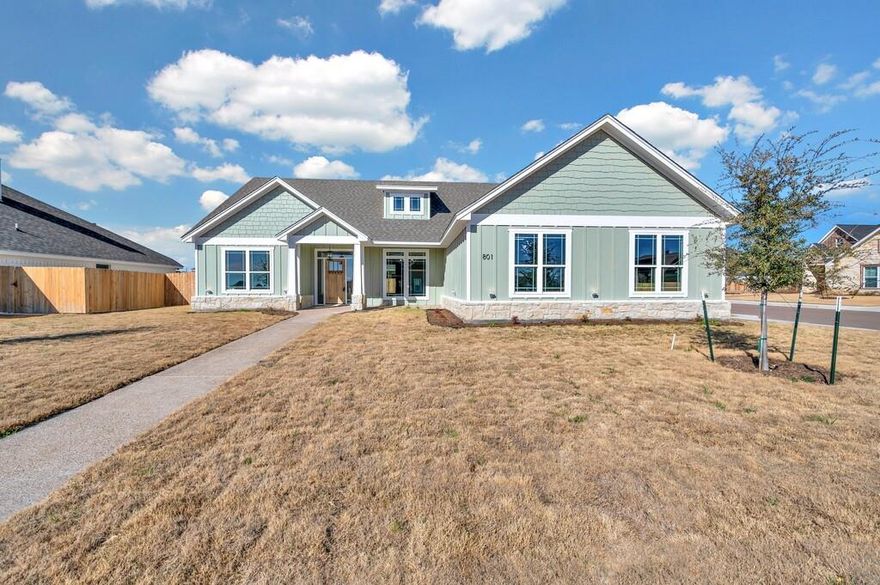 The soothing Coastal/Cottage vibe of this NEW construction home will be the perfect setting to come home to everyday! Laminated plank runs throughout this 3 Bedroom, 2 1/2 Bath which includes a LARGE mud locker with a computer desk and lots of cabinets for storage! This open concept kitchen with island overlooks the living area and is complete with stainless steel appliances, farmhouse sink and custom cabinets! You will also find a large walk-in pantry and a sink in the utility room! The isolated master bathroom is a dream come true with a LARGE walk-in closet, separate vanities, glass enclosed separate shower and soaking tub! Lorena ISD!