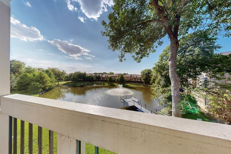 Rare opportunity to own one of the only true waterfront condos in North Dallas—truly move in ready with all furnishings, Refrigerator, washer, dryer, and pantry freezer all can stay! 

This property also qualifies for special Community Development home loan program that offer either a lower rate, a lender credit, or combination of both! See mls lender.

HOA is offset due to it including hot water, exterior insurance, building and foundation maintenance, water, sewer, trash, landscaping, and security—so you’re only responsible for interior walls-in insurance. No pricey exterior insurance premiums like other communities, which can practically offset almost all the cost of your HOA dues.

Tucked in Preston on the Creek community, this updated home backs to Whiterock Creek Pond, with water and wildlife views from the living room, updated kitchen, and upstairs master suite which has a lounging area, abundance of storage, wic and it's own entry. Enjoy coffee on your private balcony while watching ducks, turtles, and migrating birds—a hidden nature retreat in the heart of the city.

Two primary suites: Upstairs master suite and downstairs has another full bedroom with two custom closets and direct access to the gorgeously updated hall bath.

Real hardwood floors in the bedrooms, spare bedroom has carpet tiles over hardwoods, tile in living areas, and double sheetrock for soundproofing.

Other updates: modern ceiling fans, custom TV mount, and smart storage throughout including handy pantry shutter opening. Community features include pool, hot tub, walking paths, pondside dock, and assigned covered parking. Pet-friendly, quiet, and mostly owner-occupied. Covered assigned carport (Space 82) is close to the unit with nearby guest parking. 

Just 1.25 miles to Bush Turnpike and 20 minutes to DFW Airport.

View mls link for video and QR code to 3d Matterport tour then call and schedule today!