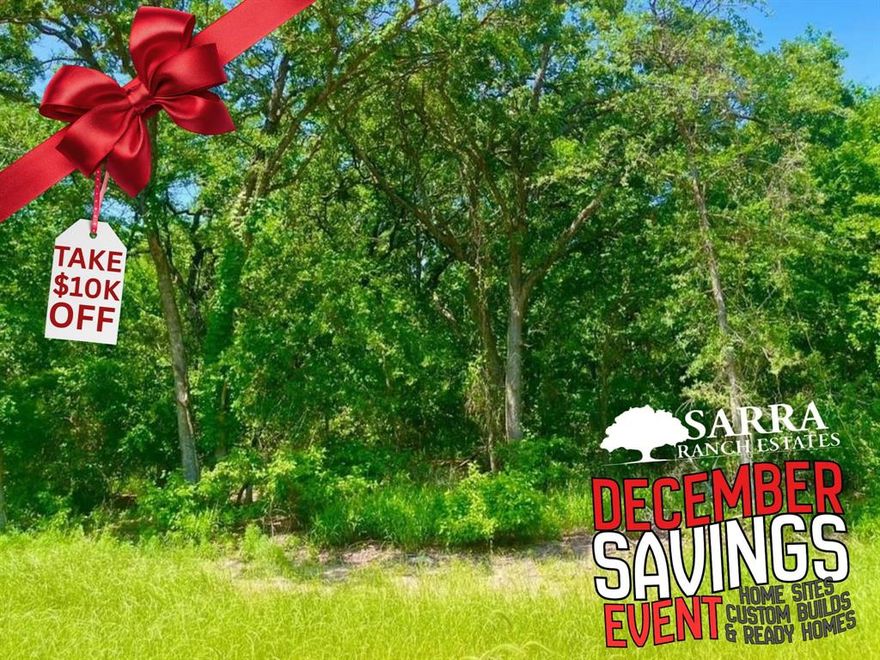 Lot 48 in Sarra Ranch Estates is a scenic 2.6 acre property on a hard corner adorned with dense hardwoods, offering both privacy and a natural environment ideal for your dream home. Located within Sarra Ranch Estates in Parker County, Texas, this lot provides a tranquil setting amidst rolling hills, open spaces and thick hardwoods spanning 246 acres, steeped in ranching heritage. Perfect for those seeking a serene country lifestyle, residents can enjoy peaceful walks and horseback riding along the streets of Sarra Ranch. Sarra Ranch Estates is a deed-restricted community without an HOA, offering amenities like underground power and fiber internet, and allowing horses, making it a distinctive and desirable location for homeowners looking for privacy and natural beauty.