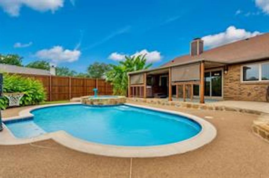THIS LOVELY 3 BR, 2 BATH HOME ZONED TO KELLER ISD FEATURES NEW GUTTERS, FRESH PAINT INTERIOR AND EXTERIOR, AN EXQUISITE IN GROUND CHLORINE POOL AND ATTACHED SPA, COVERED PATIO HAS AN ADDITIONAL HIGH END FREE STANDING HOT TUB, THERE IS A STORAGE SHED WITH ATTACHED SECOND COVERED PATIO SPACE, AMBIENT OUTDOOR LIGHTING FOR BOTH PATIO SPACES, EXTENSIVE POOL DECKING FOR CHAISE LOUNGES AND OTHER POOL FURNITURE AS WELL AS A NEW UPGRADED, STAINED FENCE THAT SHOULD LAST FOR YEARS TO COME.   THE POOL AND OUTDOOR AREA CAN BE ENJOYED FROM INSIDE THE HOME AS WELL WITH VIEWS FROM THE DINING, KITCHEN AND SPACIOUS LIVING ROOM.  YOU WILL LOVE THE WOOD BURNING FIREPLACE, HIGH CEILINGS AND OPEN AREA TO THE DINING ROOM WITH FLOOR TO CEILING SLIDING GLASS DOORS TO THE BACK YARD.  LOCATED IN THE HEART OF FORT WORTH, JUST MINUTES TO INTERSTATE 820, HWY 377, QUICK ACCESS TO I35W AND ALLIANCE TOWN CENTER WHERE YOU WILL FIND RESTAURANTS SHOPPING AND SEVERAL GROCERY STORES INCLUDING A NEW HEB.