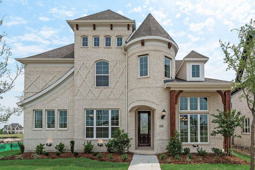 Introducing a stunning new Grand Home in the highly sought-after Edgewater community—a master-planned neighborhood offering resort-style amenities including a sparkling swimming pool, scenic walking trails, creekside views, parks, playground, and a spacious outdoor event lawn. With an anticipated NOV completion, this east-facing home sits in a prime location with tranquil lake views and adjacent to the neighborhood pool, making it perfect for growing families. It’s also within walking or biking distance to a new elementary school, combining convenience with community charm.
A stately mahogany front door opens to a beautifully designed interior featuring a full oak staircase with elegant iron balusters and a vaulted formal living or dining space that adds architectural character. The open-concept kitchen is built for both form and function, complete with a butler’s pantry, granite countertops, stainless steel appliances, gas cooktop, glass and stainless vent hood, and custom cabinetry with built-in storage for trash and cookware. A large island provides the ideal space for meal prep, entertaining, or casual dining.
The vaulted family room flows effortlessly to a back patio, which comes pre-plumbed for a gas BBQ and future outdoor sink—perfect for weekend entertaining. The main level also offers a private guest suite or home office, enhanced by soaring 8-foot doors throughout for a spacious feel. The luxurious primary suite includes a freestanding soaking tub, glass-enclosed shower with designer tile, and dual vanities with sleek rectangular sinks.
Upstairs, a versatile game room offers endless possibilities—whether it’s a playroom, creative space, or media retreat. Built by an Energy Star Partner, this home includes energy-efficient upgrades like R-38 insulation and a tankless water heater. With no MUD or PID taxes, this home offers long-term value and true peace of mind.