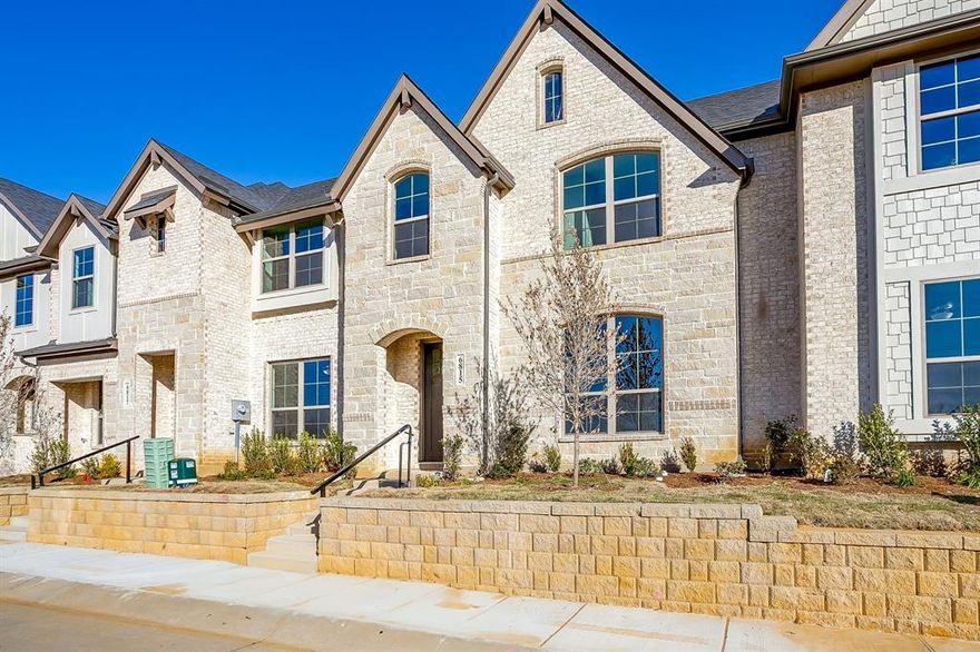 Live stylishly and effortlessly at Knight’s Landing on Eden Rd., where this beautifully crafted townhome pairs modern luxury with unbeatable convenience. A classic blend of brick and stone, an impressive 8-foot Craftsman door, and a rear-entry two-car garage create striking curb appeal from the moment you arrive.

Inside, the main level unfolds in an open, entertainer-friendly layout finished with ultra-durable luxury vinyl plank flooring. Center stage is the chef-worthy kitchen—an inviting hub featuring an oversized island, stainless steel appliances, custom-painted cabinetry, a crisp subway-tile backsplash, gleaming granite countertops, and a walk-in pantry for effortless storage. A stylish powder bath rounds out this level.

Upstairs, the tranquil primary suite feels like a private spa retreat with its expansive double vanity, upscale 12 × 24 tile detailing, roomy glass-enclosed shower, and generous walk-in closet. Two additional bedrooms share a well-appointed bath with dual sinks, while the nearby utility room keeps laundry day conveniently close at hand.

Set amid a fast-growing, amenity-rich neighborhood, this home places you minutes from cafés, restaurants, grocery stores, scenic walking trails, and local parks. Whether you’re launching a new chapter or looking to right-size without compromising on quality, Knight’s Landing delivers the ideal blend of comfort, style, and location.

Ready in May!
