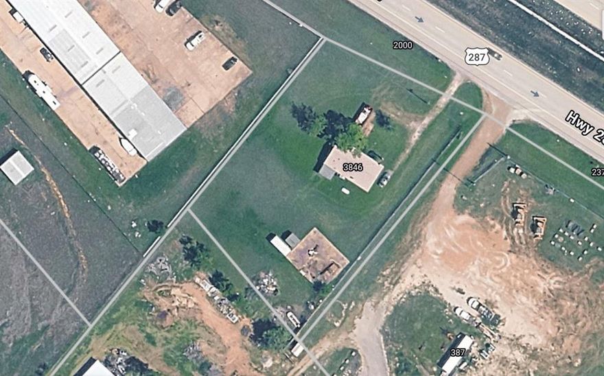 Property fronts on HWY 287, is outside the city limits, and has no known restrictions.