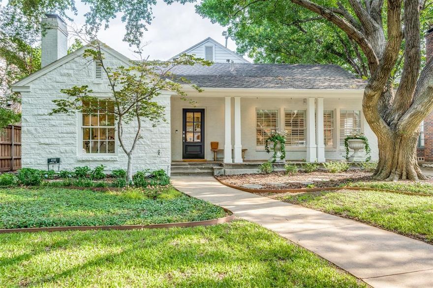 Beautifully remodeled University Park home in Hyer Elementary with great floor plan. First floor formal living with fireplace and dining rooms; two bedrooms with updated jack-and-jill bath; studio or bonus room along with separate utility room and gorgeous powder bath. Completely redone kitchen showcases an exotic quartzite oversized island, stainless steel Thermador appliances, built in Bosch coffee system and beverage fridge, open concept into a morning room with fireplace. Large two-story family room with storage; French Doors open to outdoor living patio and turfed yard. Wet bar with wine fridge and pellet ice, bonus room surrounded by windows. Front staircase leads to primary suite with large sitting room and walk-in closet. Master bath completely reimagined & updated with dual sinks and walk in shower. Additional den in loft area with skylights and auto shades leads to fourth bedroom with ensuite bath. Back stairs leads to den and access to backyard. Exceptionally updated.