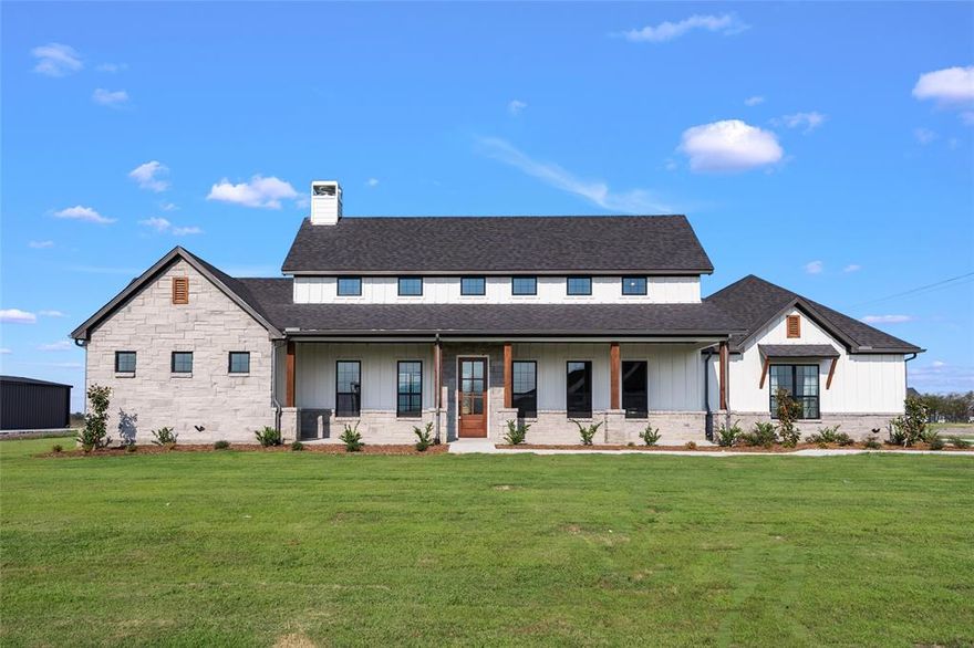 This move-in ready home is situated on a one-acre corner lot and offers 2,359 square feet of living space with an extensive list of premium features.

The interior features 10-foot ceilings, an 8-foot entry door, and an open floor plan with vaulted ceilings and stained beams. The kitchen includes white painted cabinets, quartz countertops, a custom island, and stainless steel appliances. The home offers four bedrooms with a study option, three full bathrooms, and a master suite featuring a double-headed walk-in shower and a slipper tub. Hardwood flooring runs throughout the main living areas, with ceramic tile in the bathrooms and laundry room.

Exterior and additional features include:

- Garage & Shop: 3-car garage plus a 24x30x10 foam-encapsulated shop with a 24x30 carport. The shop includes an HVAC mini-split, 50-amp service, and a 10x10 garage door.
- Systems: Wireless fiber, whole-home water filtration, a generator transfer switch, propane gas, and two tankless water heaters.
- Outdoor Living: Large back patio with roller-down privacy screens, a fully fenced backyard, sod, sprinklers, and gutters.

Please let me know if you would like more information or to schedule a viewing.