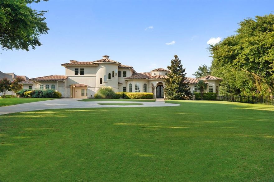 Experience refined living in this stunning gated Mediterranean estate, perfectly positioned on 2.4 private acres at the end of a quiet cul-de-sac. Offering the feel of peaceful country living with all the city amenities just minutes away, this exceptional property delivers privacy, space, and sophistication in one remarkable setting.

The main residence features 5 bedrooms and 6 bathrooms, thoughtfully designed for both grandeur and comfort. Expansive living spaces showcase rich wood floors, hand-troweled walls, marble countertops, and elegant designer fixtures throughout. The luxurious primary suite is a true retreat, highlighted by exquisite marble finishes and a dramatic, spa-inspired shower.

The open-concept great room, kitchen, and dining areas create a seamless flow—ideal for entertaining and everyday living. Wall-to-wall glass doors open to an impressive outdoor living experience with covered lounge seating, al fresco dining, and a fully equipped summer kitchen. The resort-style pool is framed by lush landscaping, providing exceptional privacy and tranquility.

Adding incredible versatility is a detached mother-in-law suite featuring its own private bathroom and kitchenette, perfect for multigenerational living, long-term guests, or a private home office.

Located within highly acclaimed Prosper ISD, this one-of-a-kind estate offers the perfect balance of luxury, privacy, space, and convenience.  You don't want to miss this one of a kind home.