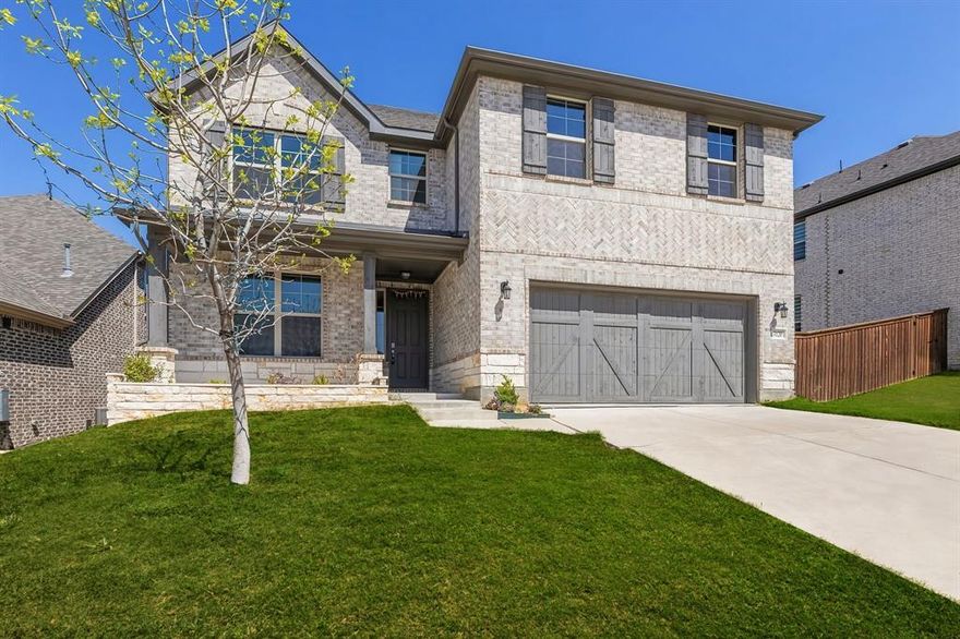 Move-in ready and nearly new, this spacious home offers a highly desirable layout with both the primary suite and a guest bedroom on the first floor—ideal for a home office or multigenerational living. Soaring ceilings enhance the open-concept kitchen and family room, featuring a gas fireplace and a wall of windows that fill the space with natural light. Upstairs, enjoy a versatile game room loft—complete with a pool table—and a large media room perfect for entertaining or movie nights. Step outside to the private patio, ideal for grilling and chilling! Generous space throughout provides comfort and privacy for everyone. A must-see home ready for its next owner!   DON'T MISS THE BONUS ROOM!