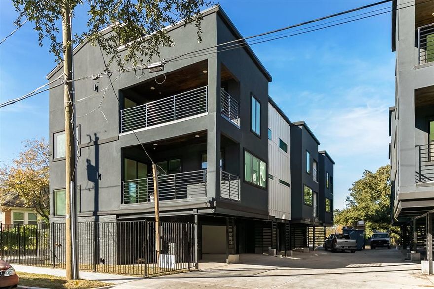 Brand new 3 story townhome offering modern design, exceptional outdoor living, and skyline views of Downtown Fort Worth. This residence features a private rooftop deck plus two additional patios, ideal for entertaining and enjoying city and park views. A small private yard and 2 car garage provide added convenience and functionality.

The interior showcases abundant natural light, open concept living spaces, and upscale finishes throughout. The kitchen is equipped with quartz countertops, custom cabinetry, stainless steel appliances, and contemporary fixtures. Spacious bedrooms, modern bathrooms, and thoughtful layout design create a comfortable and stylish living environment.

Located with a park directly behind the property and offering quick access to Downtown Fort Worth and the Fort Worth Stockyards, along with dining, entertainment, and major roadways. New construction with quality craftsmanship and low maintenance living.