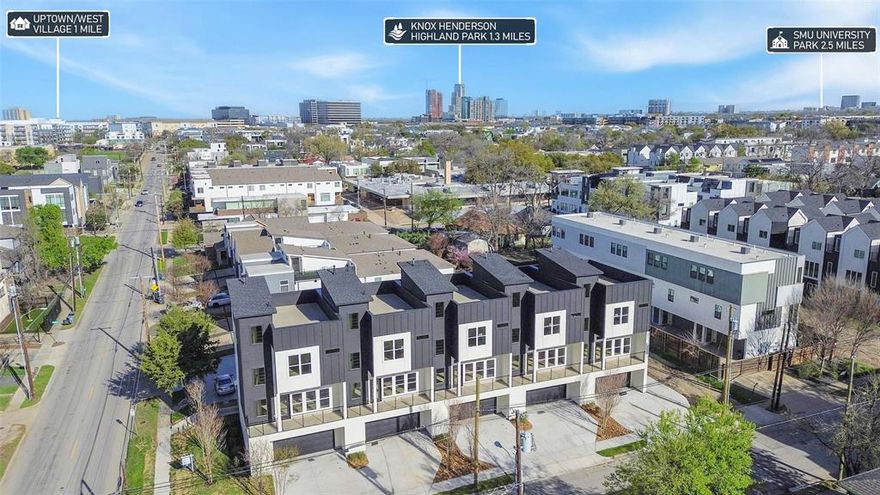Forget the cramped quarters & parking headaches of typical city living. This brand-new, meticulously crafted townhome offers a rare blend of contemporary luxury & practical design. Whether you’re commuting to Downtown, grabbing brunch on Lower Greenville, or heading to a game at SMU, you are perfectly positioned at the center of it all. This residence features its own private driveway with off-street parking for four vehicles, plus an extended garage bay designed for full-size SUVs or pickups—complete with EV wiring. Step inside to find a home that breathes. Elevated ceilings & a flood of natural light create an immediate sense of positive energy.  The first floor is dedicated to your professional success, providing productivity & peace featuring a private home office that overlooks a serene, secluded patio—the perfect backdrop for your morning coffee, deep-focus sessions or private zoom meetings. Ascend to a second floor designed for entertaining. The kitchen is a culinary dream with 42” solid maple cabinetry for timeless style, durability and storage, Expansive quartz countertops that provide abundant prep space, as well as Gas cooking and stainless appliances for the serious home chef. The open-concept layout flows from the kitchen into the spacious living and dining areas, extending further onto a private outdoor balcony. It’s a space designed for vibrant dinners and seamless indoor-outdoor living. The third floor is an oasis of calm. Two generous bedrooms each serve as a private sanctuary, featuring luxurious ensuite baths & high-end finishes that turn your nightly routine into a spa-like experience. Finally, the journey culminates on the fourth floor, where the city truly becomes yours. This expansive rooftop living area is built for making memories & your guests will be captivated by the dynamic views of the Downtown Dallas skyline.  Distinctive. Modern. Unrivaled. This isn’t just a townhome; it’s a statement of how life in Dallas should be lived.