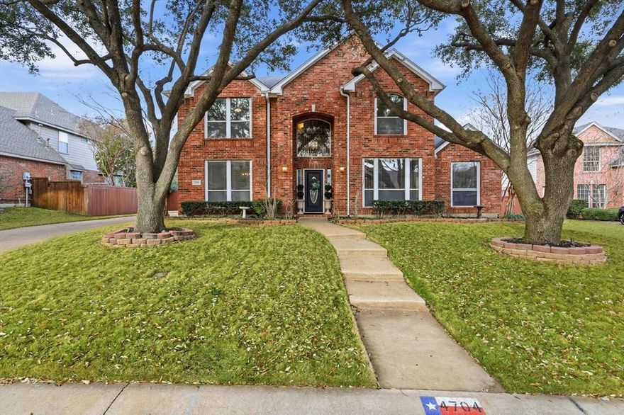 Very rare one-owner home in Stonebridge Ranch – Arbor Glen! Complete remodel in 2017 with extensive high-end upgrades throughout. Meticulously maintained and beautifully updated featuring solid oak wood floors on the first floor, new ceramic tile in baths and laundry, custom light fixtures, flush mount LED lighting, and custom ceiling fans. Kitchen fully redesigned with custom cabinetry including soft close doors and drawers, roll out shelving, corner carousel, spice rack cabinet, glass front display cabinets with LED lighting, custom granite countertops, 36 inch JennAir gas cooktop, full suite of KitchenAid appliances, convection microwave, convection oven, warming oven, undercounter ice maker, and trash compactor. Spacious primary suite with sitting area and wired for surround sound. Luxurious primary bath with frameless glass shower, garden tub, oil rubbed bronze fixtures, custom cabinetry, framed wall length mirror, and medicine cabinets. Custom Elfa closet system in primary closet. All windows replaced with Low E double pane glass. Exterior updated with fresh paint and Hardie board siding. Large stamped concrete patio approximately 1,100 square feet with 60 amp GFI circuit for spa. Cedar pavilion added in 2024 with ceiling fan, lighting, and electric. New sod installed in 2025 with Zion Zoysia in front and St. Augustine on the side. Low voltage landscape lighting. Vivint security system owned and conveys with cameras, monitored smoke and carbon monoxide detectors, glass break sensor, and wired doors and windows. New 4 ton York AC system installed in 2022. Detached three and one half car garage with built in cabinets, floored attic storage, insulated doors, and electric attic ventilation. Located in the master planned golf course community of Stonebridge Ranch offering walking trails, multiple pools, tennis and pickleball courts, ponds, parks, playgrounds, and exceptional amenities. Complete upgrade list available upon request. This home is truly a must see!
