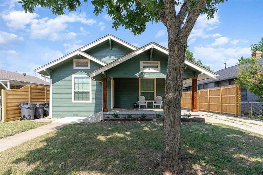 Live in the Bishop Arts area at an affordable lease rate! Remodeled everything!  Cute and quaint 1 bedroom apartment (Duplex) with a living area, kitchen and nice size bedroom! Best of all, water and electricity included with rent. Includes Stove and Fridge, No Washer or Dryer Connections. Nice wooded deck porch to sit and drink your coffee in the mornings or enjoy reading a book.  Front Porch also available to hang out. This unit is centrally located, minutes from downtown, walking distance to Bishop Arts to all types of restaurants, entertainment, retail and more! Trendy area also has public bus transportation at your door. $60 app fee. NO WASHER OR DRYER CONNECTIONS. Secure parking driveway for parking.  Must make application, we will check background, rent history, income and credit. One pet allowed 10-12 lbs max and approved by landlord.  non- refundable Deposit required.