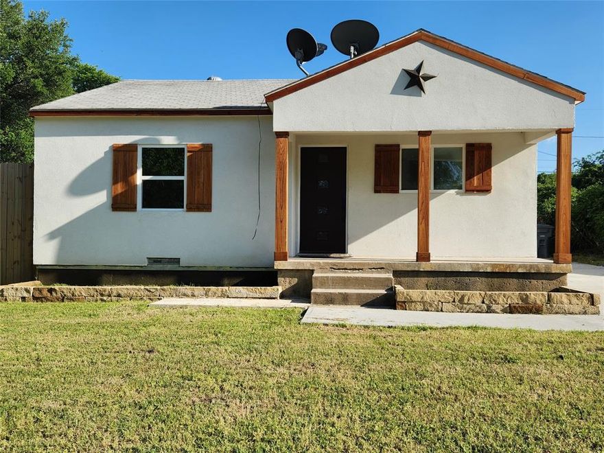 Cozy 2 bedroom 1 bath charmer with Upgrades and Spacious backyard! From the moment you step inside you'll be greeted by a bright open living space with fresh paint and updated lighting throughout. The kitchen features new cabinets, granite countertops, stainless steel appliances that includes a brand new dishwasher, also has a fridge and cook range with oven. The living room flooring is new per the seller. The highlight of this home is the bathroom, it's been updated with modern tilework and fixtures that give a hotel style feel that brings resort vibes home. Step outside and discover a large backyard with plenty of room to relax, entertain, garden or play - a rare find for a home this size. Seller prefers cash offer and property does not have a water heater.