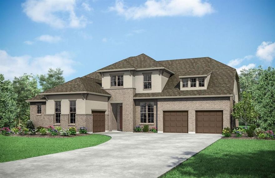 Welcome Home!  The Drees Grantley is a very spacious home perfect for a growing family! This fabulous home backs up to a beautiful Walsh green space creating gorgeous back patio views.  The two-story foyer draws you into the bright and spacious living triangle.  A vaulted ceiling and two 12 foot sliding glass doors give the family and dining rooms an open and inviting style.  The luxurious owner's suite rests at the back of the home for ultimate privacy and relaxation. Spa bath features a walk-through shower and freestanding tub. The second floor boasts two bedrooms, a game-family room, and a media room.