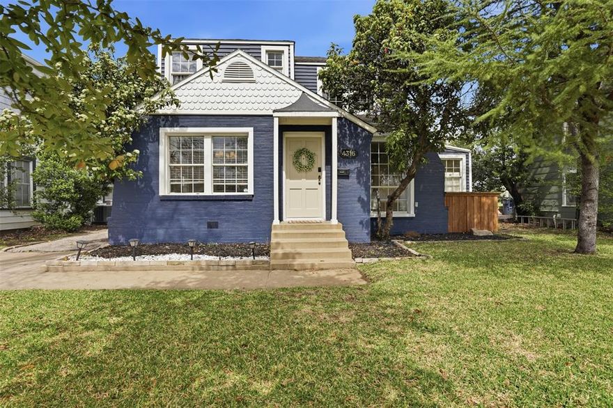 Charming Craftsman in Alamo Heights! Fantastic location meets high-end features at 4316 Lovell Ave. Interior boasts hardwood floors and abundance of natural light throughout. Gourmet kitchen features 36-inch 5-burner gas range, pot filler, natural stone granite counters, and tile backsplash. Adjacent living area offers cozy gas log fireplace. Discover hidden bookcase door revealing private Speakeasy bar equipped with kegerator and wine fridge. Upstairs layout includes three bedrooms, utility room, and full bath with luxury bidet. Home stays perfect year-round with 2 HVAC units and zoned Nest thermostats. Outside, manicured lawn features St. Augustine grass and full sprinkler system. Backyard retreat includes 8-foot privacy fence, detached 2-car garage, covered deck and patio space with TV hookup. Just minutes from Camp Bowie, the Cultural District, and all of your Fort Worth favorites!