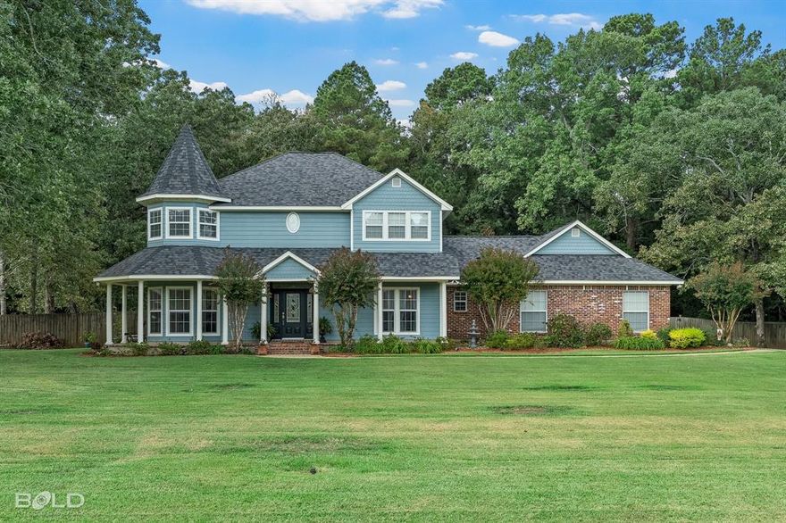 *Charming Victorian Retreat in Keithville*Discover this enchanting Victorian-style residence nestled in the serene landscapes of Fountainbleau Estates*This captivating home offers a perfect blend of traditional elegance and modern convenience, boasting 3 spacious bedrooms, 2.5 baths, and a 3-car side entry garage designed for ample storage and easy access. Step inside to the two story entryway and be greeted by a thoughtfully laid out floor plan downstairs that seamlessly connects the living areas, making it ideal for both intimate gatherings and entertaining guests.  The living room features large windows that flood the space with natural light.  A cozy fireplace serves as the focal point, adding warmth and charm to cooler evenings. The kitchen is a culinary haven, equipped with new stainless steel appliances including a gas range, dishwasher and generous counter space, including a breakfast bar* The primary suite, located in the turret, offers a serene sanctuary with a generous walk-in closet and a luxurious ensuite bath featuring dual vanities, a NEW step in shower, and a soaking tub for ultimate relaxation.  Two additional bedrooms offer comfort and versatility, perfect for hosting visitors or tailored as personal work or creative spaces. Outside, this home's Victorian allure is magnified by a stunning wrap-around porch, ideal for savoring morning coffee or unwinding with evening breezes. The classic exterior details make this property a true treasure. Don't miss the opportunity to call this Victorian gem your home.