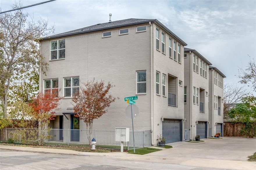 Rare opportunity to own a single-family corner detached home with a fully fenced yard, perfect for a furry friend or outdoor entertaining. Designed with both functionality and flow in mind, this home offers a layout that adapts effortlessly to modern living. The entry level provides a flexible space ideal for a private guest room or office, with French doors that open to an inviting covered porch and a charming, street-facing yard with turf. One level up, the home opens into a bright, expansive entertaining space where cooking, dining, and relaxing naturally come together. The open-concept layout showcases a chef’s kitchen centered around an oversized island, a formal dining area, and an expansive living space highlighted by an elegant Frame TV. Just off the living room is a covered patio, perfect for grilling. The third floor is dedicated to the primary suite, featuring a custom paneled statement wall, a spa-inspired bath with a soaking tub and walk-in shower, and a generous walk-in closet with custom shelving. A secondary guest bedroom with an en-suite bath and a full-size laundry closet complete the top floor. An attached two-car garage with ample storage adds everyday convenience. Thoughtfully designed and impeccably maintained, this home truly shows like new.