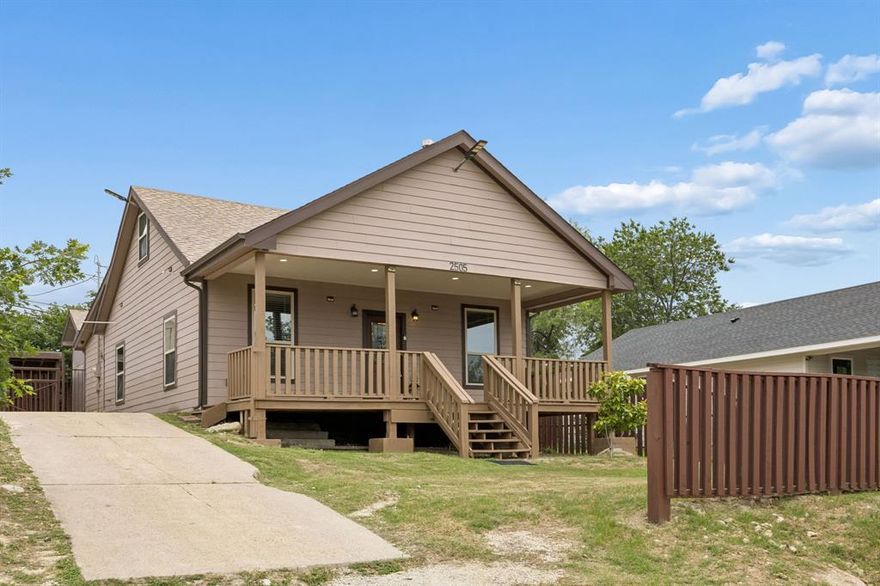 Perched where the skyline of downtown Fort Worth becomes part of your everyday view, this completely reimagined 4 bedroom, 2 bath home offers the character of an established neighborhood with the confidence of modern construction. Tax records may show 1954, but little of the original structure remains. The builder thoughtfully rebuilt the home from the studs out, replacing walls, electrical, plumbing, sheetrock, insulation, HVAC, kitchen, baths, and redesigning the floorplan with the benefit of city inspections you would expect in a new build.

From the inviting front porch with stunning downtown Fort Worth views to the flexible living spaces throughout, this property is packed with possibilities. Hidden away is an additional bonus room perfect for a private office, man cave, guest retreat, hobby room, or extra storage. There truly is not enough room to list all the extras this home has to offer.

Step into the backyard and discover a rare bonus feature: a detached guest quarters complete with a full bath, mini kitchen, and loft sleeping area, creating the perfect setup for extended guests, multigenerational living, private office space, or creative studio.

This is not just a remodel. It is a complete transformation with flexibility, function, and unforgettable Fort Worth views.