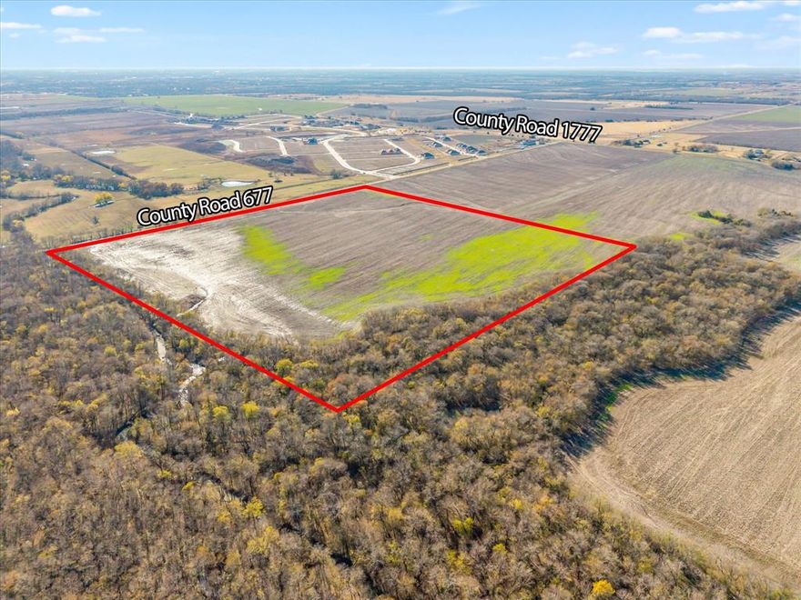 Immediately outside the city limits and within the ETJ of fast-growing Royse City, TX, this 47-acre parcel 
offers a great opportunity for residential or commercial development. Positioned along the planned four
lane divided widening of FM 1777, the site provides excellent access to I-30 and Collin County to the north. 
Approximately 17 acres of the land lies outside the floodplain.  The property is located in Community ISD.