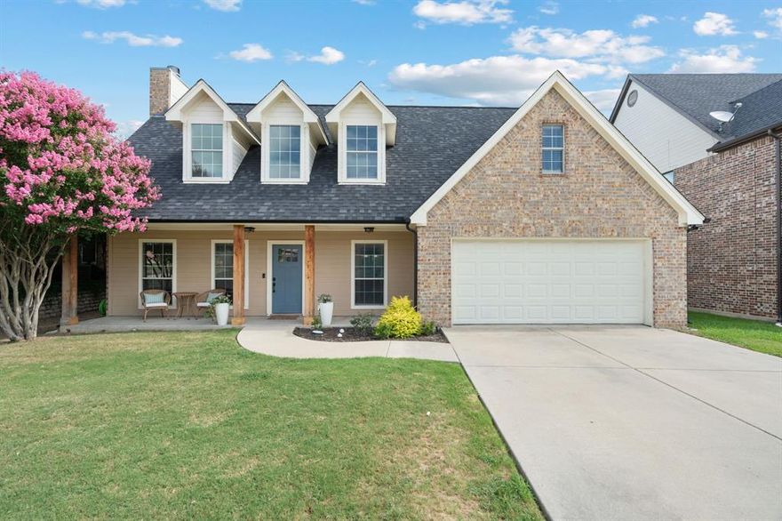 ***Joint Broker Open Aug 13th 4pm to 6pm feel free to bring a buyer and see two fabulous properties***Welcome to Eagle Mountain Lake's own 7340 Chambers Lane a stone's throw from this scenic and highly desired destination Lake. This home masterfully blends spacious living, modern amenities and outdoor enjoyment. The stone fireplace and thoughtful interior details create a warm, inviting atmosphere, while the covered patio and generous backyard open doors to vibrant outdoor living. Plus, being part of a well-regarded school zone and quiet, family-friendly neighborhood adds long-term value and appeal. A meticulously updated 4-bedroom 2.5 bath home located in the sought-after Lake Country-Club Villas Estate community offers 2327 square feet. This home features a spacious and flexible floor plan with modern updates throughout. 

The Kitchen has been completely remodeled with quartz countertops, stainless steel appliances, new cabinetry, and designer backsplash. All bathrooms have been tastefully updated, including a luxurious primary ensuite with dual vanities, a soaking tub and a frameless glass walk-in shower. Luxury vinyl plank flooring runs through the main living areas, complemented by meticulously maintained carpet throughout the bedrooms. 

Additional features include updated lighting and fixtures, fresh paint and a large, fenced backyard with mature trees and iron fencing. Just minutes from Eagle Mountain Lake, shopping, and dining. Don't miss this move-in ready gem with timeless upgrades in a quiet, established neighborhood!