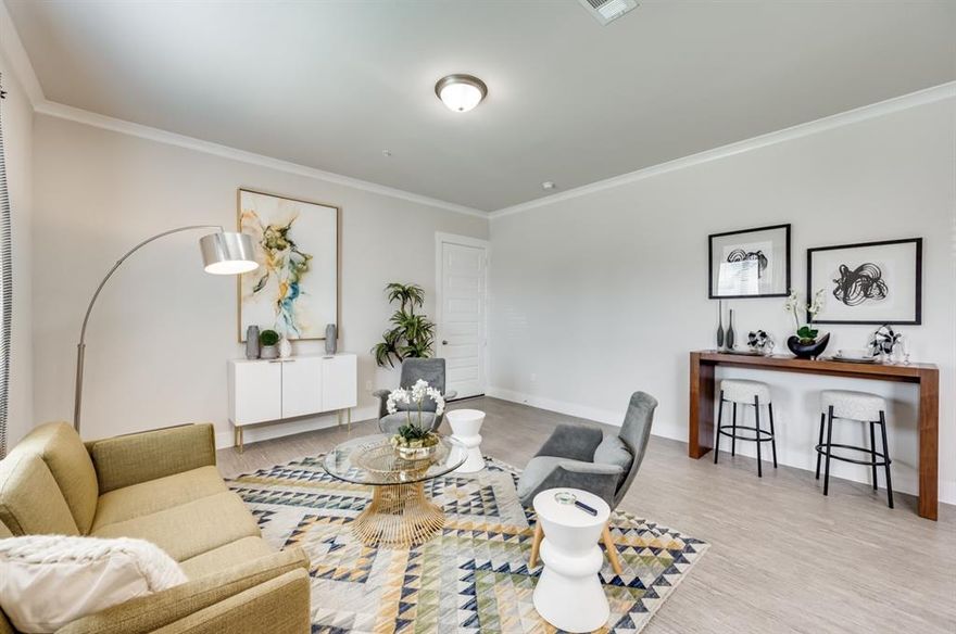 2 bedroom 2 bath with 1 car attached private garage and Private Fenced-In Yard & Covered Patio with Weekly Lawncare, EV Ready Attached Garages. Pet Friendly, Wood Plank-Style Flooring and Silestone Quartz Countertops, Resort-Style Swimming Pool with Tanning Deck & Private Cabanas, 24-7 Fitness Center with Echelon Interactive Equipment, Private Ten-Acre Central Park with Walking Trails & Food Truck Pavilion, On-site Maintenance & Management Team, Luxurious Social Clubroom with Starbucks Café, Business Center & Billiards, Prosper ISD, 12 Month Minimum and No HOA Dues. Energy Star Certified. 1,2,3 & 4 bedrooms available. 9-10-Foot Ceilings, 8-Foot Doors, Doggie Doors available, Eco-Friendly, Durable, Wood Plank-Style Flooring, Under-Cabinet Lighting, Silestone Brand Quartz Countertops in Kitchen & Baths, Full size Washer Dryer Connections, Extravagant Walk-in Closets with Wood Shelving, Reflective Radiant Barrier Roofing, Prices are for current day leasing not future date prices. Price is for current day leasing not future leasing dates.