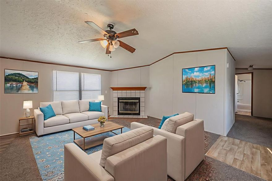 Welcome to 912 Skylar Drive in beautiful Granbury! This charming home offers comfortable living with an inviting open floor plan that makes the space feel bright and airy. Like new carpet adds a fresh touch, while the cozy fireplace creates the perfect spot to unwind at the end of the day.

The eat-in kitchen provides plenty of room for gathering and features generous storage to keep everything organized and within reach. The thoughtful layout makes everyday living both functional and comfortable.

Step outside to enjoy additional storage space with a convenient backyard shed — perfect for tools, hobbies, or seasonal décor. Whether you’re looking for your first home, downsizing, or adding to your investment portfolio, this property offers affordability, flexibility, and small-town charm just minutes from everything Granbury has to offer.

Recent improvements:  Replaced plumbing, Replaced window seals and sealed windows, Replaced subflooring, added new interior trim, added vinyl plank in kitchen walk in pantry and laundry room, new back door, new porches, new sink faucets, new skirting, painted interior, repaired sewer drain, stretched and cleaned carpets.

This home has been moved to a 2nd location, FHA won't do this type of loan HOWEVER, I have a lender that does not mind if it's been moved, have your agent ask me for my lender's information.