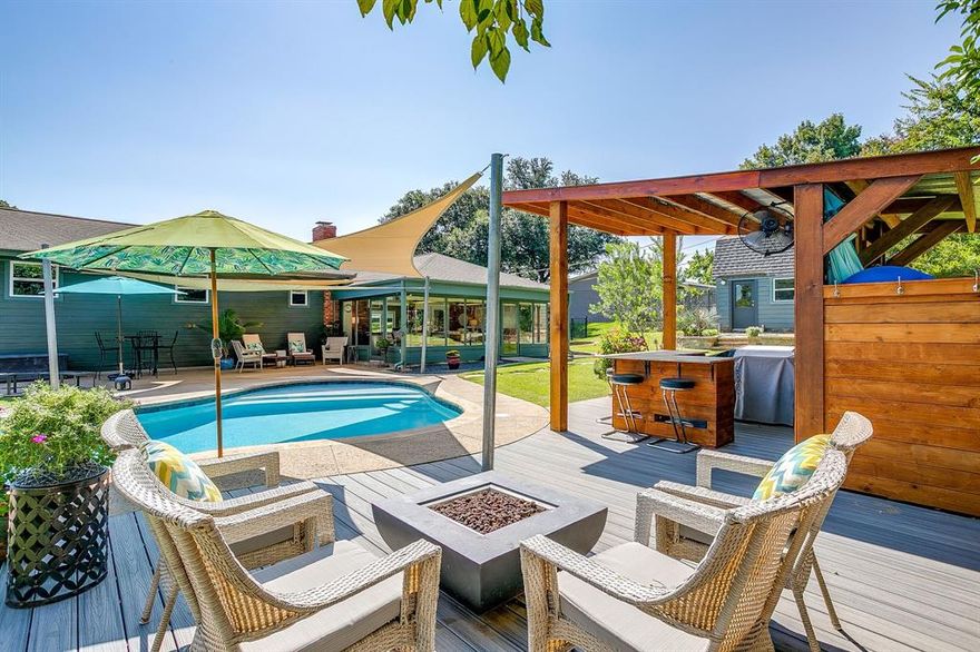 $10K SELLER ALLOWANCE! 
Entertainer’s dream, nestled in Fort Worth’s westside with vibrant landscape where indoor elegance meets expansive outdoor living. The moment you step outside, this home invites lively gatherings and relaxed weekend retreats alike.
• The backyard is thoughtfully landscaped with lush greenery and open lawn space—ideal for casual games, lawn chairs around the pool, or a chilled afternoon with refreshing breeze and conversation.
• A generous covered patio protects you from Texas sun and light rain, offering a seamless transition from indoor meals to outdoor lounging—perfect for hosting brunch, game nights, or simply relaxing by the pool.
• Large glass doors open the living and dining areas to the patio, creating one continuous entertaining zone where guests flow freely between the kitchen, living room and outdoor sunroom.
- 220 volt service in garage for quick EV charging
- Two Car attached garage with additional 16' x 24' climate controlled detached shop in backyard

Inside, the home complements the outdoor lifestyle with an open-concept living area, an updated kitchen that looks out to the patio, and comfortable bedrooms where friends or family can retreat. It’s the kind of space where your lifestyle shifts effortlessly between casual Sunday grilling and full-blown get-togethers. 
In short: 1816 Granada offers a backyard built for celebration, relaxation, and everything in between—because great homes don’t just house gatherings, they amplify them.