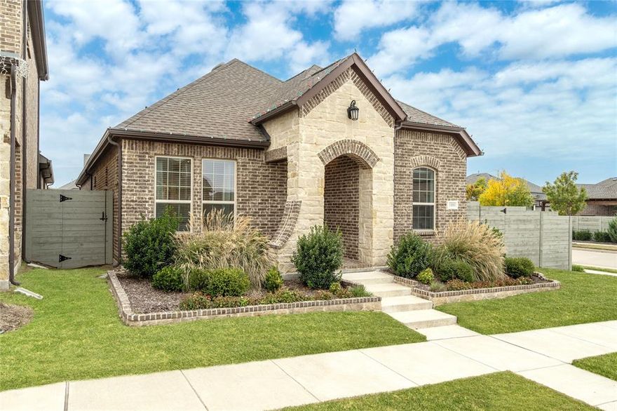 Welcome Home! Nestled on a coveted corner lot in the prestigious Harvest Community, this darling one-story exudes modern elegance. The open floor plan, accentuated by neutral paint and luxury vinyl plank flooring, creates a bright and airy atmosphere. The primary suite is a sanctuary, boasting a spa-like ensuite with an oversized shower featuring a rain head and a spacious walk-in closet. Two secondary bedrooms share a well-appointed bathroom. The kitchen is a culinary haven with crisp white shaker-style cabinets, a chic pattern tile backsplash, and ample counter space. The living room seamlessly flows to a covered back patio overlooking a spacious backyard, perfect for a future pool. The garage offers alley access and epoxy floors. Enjoy community living with amenities such as, pools, fitness centers, green spaces, dog parks, playgrounds, and so much more. Discover the perfect blend of comfort and style as you envision your future in this beautifully crafted home.