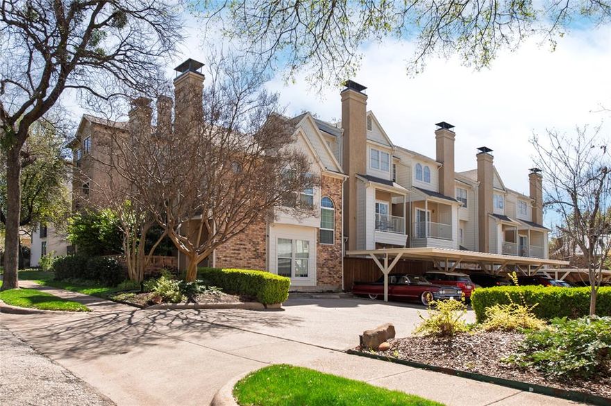 Two-story Lakewood condo on a quiet street with a bright, open layout. The inviting living area features a wood-burning fireplace and access to a covered patio, flowing into a light-filled dining area and kitchen with quartz countertops, updated appliances, and ample cabinet and counter space. A separate utility and pantry area with a washer and dryer, along with a convenient half bath, complete the first floor.
Upstairs features two bedrooms. The primary bedroom includes a large walk-in closet and a window seat. The full bath offers dual sinks, generous storage, and a separate tub and toilet area. The secondary bedroom offers versatility for guests, an office, or additional living space.
The unit features updated flooring, interior paint, quartz countertops, a range, and a microwave, with abundant storage throughout. Includes one covered carport space with additional parking available.
Conveniently located in the heart of Lakewood just minutes from Lakewood Shopping Center, Whole Foods, Lower Greenville, and White Rock Lake, with nearby parks, trails, and popular neighborhood dining that make this one of Dallas’ most sought-after areas. HOA includes water, trash, and sewer.