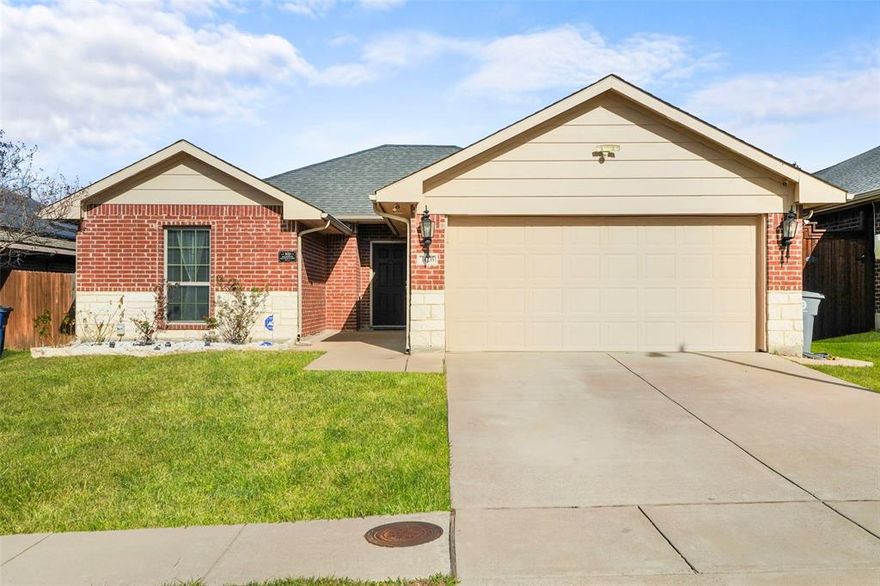 HOME SWEET HOME! BELLISIMA CASA, Come fall in love with this Immaculate & Beautiful 4-bedroom, 2-bath home built in 2017 offering 1,678 sq ft of open-concept living. Spacious kitchen with center Island opens to the living and dining areas—perfect for everyday living and entertaining. Private primary suite with elegant & oversized walk-in closet, plus versatile secondary bedrooms ideal for guests or home office. Home features many updates: fresh new paint, new elegant tile floors, natural stone counters in kitchen & baths, dimming lights in primary bedroom, under the kitchen cabinetry lighting & more! Imagine sipping your favorite drink on your oversized covered patio 14ftx21ft! Abundant natural lighting throughout the home. Plenty of space to store your tools in the storage shed (12ftx12ft), entertain year long in your large backyard. Home has a generator plug for your convenience. No HOA, attached 2-car garage, and convenient access to major highways, schools, shopping & dining. A must-see opportunity in a growing Dallas area!