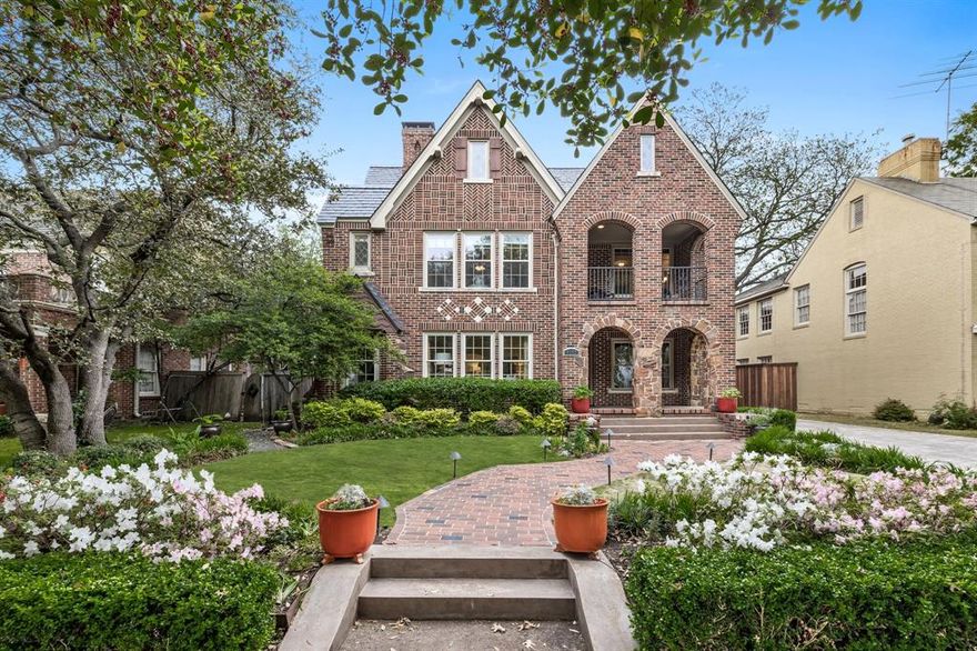 Multiple offers received- please submit all offers by 12 noon on April 5! Charming Tudor offers great space for under $2.4 million in the highly coveted HPISD! This home features a welcoming front porch, spacious kitchen with a center island, a screened in porch with fireplace and a large family room. The main floor also includes a study, formal living and dining areas and a mudroom with ample storage. Upstairs, you'll find a convenient utility room and playroom, a large primary bedroom with beautiful architectural details and private balcony, and a generous bathroom with large walk-in closet and dual vanities, as well as three secondary bedrooms and baths. The third floor features a large bedroom with a private bath. Don't miss the oversized 2-car garage, guest quarters and great yard out back. Prime location close to Bradfield Elem., HP Village, Park Cities YMCA and easy access to the Dallas Tollway. * Agents and buyers to verify all information herein*