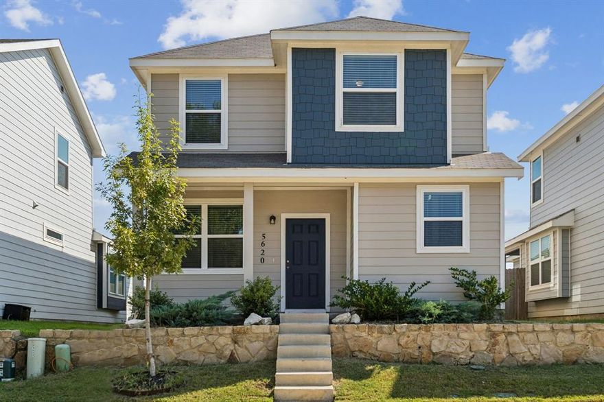 Pristine 3 bed, 2.5 bath in Enchanted Bay in Fort Worth ISD.  Built in 2022, get into a like new home with no wait!  First floor offers perfect space for entertaining with open floor plan. Kitchen with sizable bar top overlooks living room and dining room. Kitchen has upgraded 42 inch cabinets, granite counter tops and stainless steel appliances.  Upstairs you will find a versatile bonus room that can be used as game room, play room, office or even gym space.  Primary bedroom features double sinks, separate tub and shower, and a large walk in close.   Home features a newly installed electric gate for added privacy, security and bonus sized backyard.  You’ll also love the location—conveniently situated across from a beautiful green space, offering peaceful views and just a short walk to the neighborhood playground.  Don't miss out on this amazing opportunity!