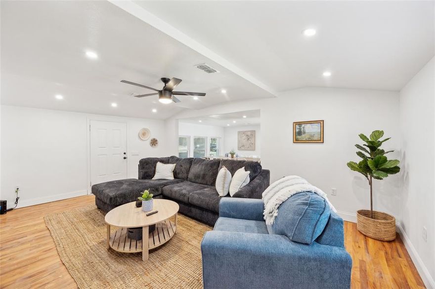 This beautifully remodeled 4-bedroom, 2-bathroom home in Pottsboro, TX, offers 1,800 sqft of modern living space that is perfect for families or groups. With a full kitchen featuring a big refrigerator, dishwasher, electric stove, microwave, and even essentials like salt, pepper and baking sheets. Enjoy wood floors throughout, plus a cozy living room with a sofa set and TV. The garage features a pool table, and the backyard is perfect for BBQs. Convenient mudroom, washroom. The entire home is up dated with wood floors and modern finishes. A Boat dock just 2 minutes away—your perfect retreat awaits! Bedrooms: Bedroom 1: King bed, sleeper sofa, ensuite bathroom, and private access to the outside for easy outdoor enjoyment. Bedroom 2: Queen bed with a spacious closet. Bedroom 3: Queen bed with a roomy closet. Bedroom 4: Trundle Bunk bed setup (Top Bunk Twin, Lower Bunk Full, Trundle Pull-out Twin), perfect for kids or extra guests. Property only available until April 30th 2026. Tenant can continue renting from May 1st- September 1st at the summer pricing of $2,400 per month. Tenant pays utilities and lawn care.