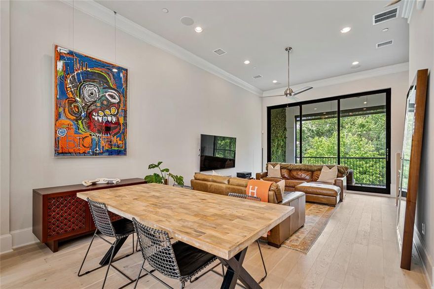 2157 Wenge Lane delivers style, convenience, and elevated living right in the heart of the Oak Lawn-Medical District. This modern townhome stands out with clean architecture, intentional upgrades, and a location that puts you minutes from the Uptown, Downtown,Park Cities, Love Field, and some of the best dining and shopping in Dallas. Step inside and you’re greeted by abundant natural light, open spaces with tall ceilings and hardwood floors throughout. The living area is wired with built-in surround sound and flows effortlessly into a streamlined kitchen featuring quartz counters, sleek cabinetry and Bosch appliances. Upstairs, the primary suite creates a true retreat with a frameless glass shower, separate tub, dual vanities, and a spacious walk-in closet. The secondary bedroom has its own private bath, making it ideal for guests, a roommate, or a dedicated office. One of the standout features is the private balcony—outfitted with an automatic drop-down screen enclosure that instantly transforms it into an indoor-outdoor lounge perfect for movie nights, morning coffee, or just enjoying fresh air without the bugs. In addition, there is a deck on the fourth floor offering a stunning view of Dallas. The attached two-car garage is upgraded with epoxy floors and interlocking tiles for a clean, polished look. The owner has layered in thoughtful extras that make this home turnkey: California shutters, a custom sun-shade system, Bosch refrigerator and wine cooler, Sony 4K TVs, Sonos in-ceiling audio, plus a high-end washer and dryer.  Special Financing Incentives available on this property from Sirva Mortgage, ask agent for details. Property is also for sale.