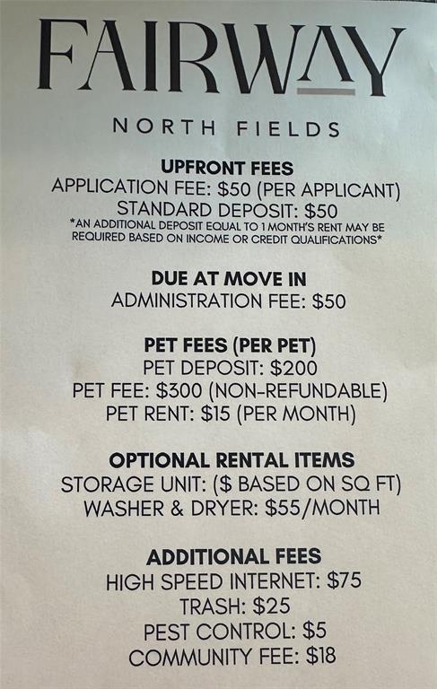 Fairway North Fields - Residential Lease