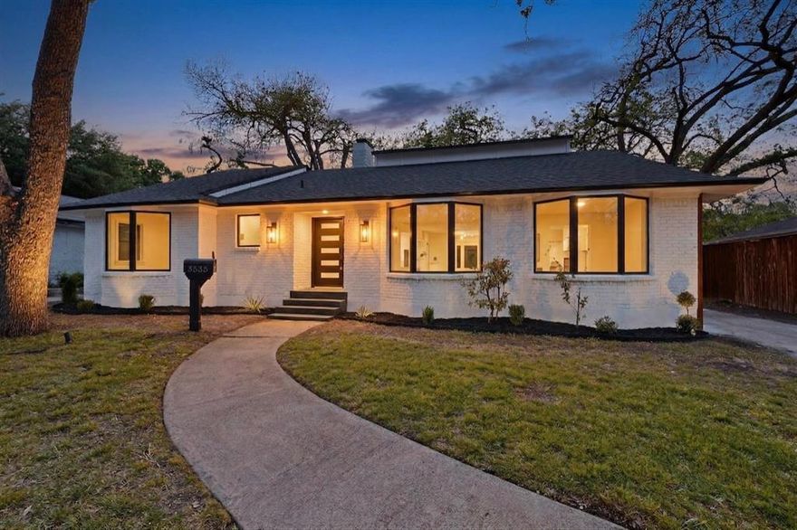 -Priced under market value-Welcome to your new home!  This 4+ bedroom, 5 bathroom mid-century modern home has been completely renovated.  It boasts a spacious, open floor plan and modern finishes without losing the 1950s charm!  The main level has four bedrooms, and the upstairs loft can be used as a 5th bedroom, game room, theater, office, or gym.  EVERY bedroom, including the loft, has a full ensuite bath!  The rear bedroom also includes its own sitting room with sink and cabinets, plus an exterior door, serving as the perfect guest area or mother-in-law suite.  This home has a fireplace, a dedicated utility room, a detached garage, and upgraded appliances, and its unique backyard provides the ultimate outdoor paradise! Nearby, you will find shopping, dining, parks, and activities for all ages.  If you feel like venturing out to other parts of the Metroplex, the home is conveniently located near several major highways.  Don't miss out on this wonderful property--it will go quickly!  Schedule your tour today!