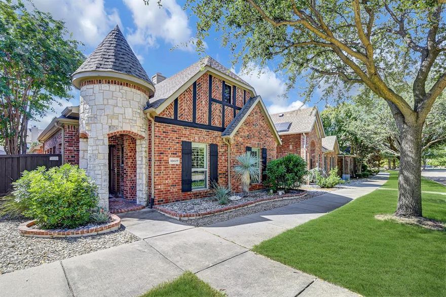 Hidden gem in Frisco ISD! This one-owner home is full of charm and thoughtful updates, offering beautiful curb appeal with a desirable zero-lot line design for easy, low-maintenance living. Located directly across from a greenbelt, the property features a freshly stained fence and elegant plantation shutters that set a welcoming tone. Inside, you’ll find fresh paint throughout, rich wood flooring in the main living areas, and luxury vinyl in the oversized primary suite that creates a true retreat. This home includes three bedrooms, with one of the secondary bedrooms featuring French doors that allow it to easily function as a private home office if desired. The living room centers around a cozy fireplace with gas logs, while the long, well-appointed kitchen provides abundant storage and a functional flow that makes both everyday living and entertaining effortless. A dreamy flagstone side patio extends the living space outdoors, perfect for relaxing with morning coffee or hosting gatherings with friends and family. For peace of mind, the water heater was replaced in 2024 and new HVAC just recently installed in October 2025. Zoned to the award-winning Frisco ISD, with schools all located within minutes of the home. Beyond academics, the location is ideal for lifestyle and recreation, with the Shawnee Trail Sports Complex nearby offering baseball and softball fields, sand volleyball courts, playgrounds, and a pavilion, while the Shawnee Trail itself connects to Warren Sports Complex and other scenic paths for walking, running, and biking. Situated in the heart of Frisco, this property delivers the perfect balance of suburban comfort, natural surroundings, and convenient access to shopping, dining, and entertainment, making it a true gem ready to be enjoyed by its next owner.