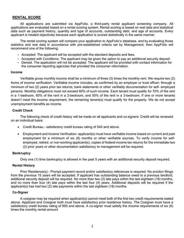 No Subdivision - Residential Lease