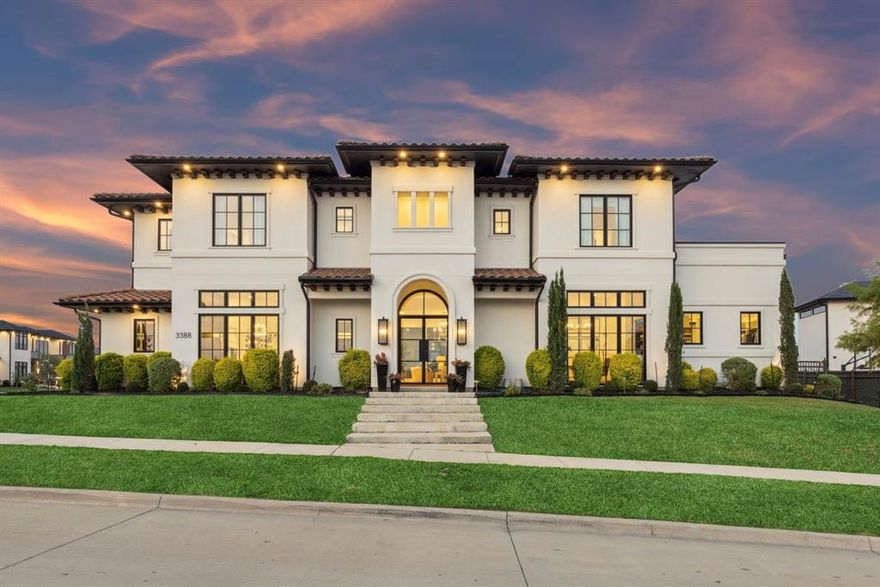 The seller is now offering a $25,000 credit!
Discover unparalleled luxury in the prestigious Hills of Kingswood, Frisco's premier gated community. This stunning Spanish modern estate by Bella Custom Homes epitomizes sophistication and elegance, occupying a large corner lot. As you enter into the home, you’re greeted by abundant natural lighting and the epitome of modern luxury living, with two expansive living areas, a dedicated study, and a lavish master suite featuring a soaking tub and wet room. Each of the five bedrooms is generously sized and comes with its own ensuite bathroom. The second floor boasts a wet bar, a loft game room, and a gym. Step outside to enjoy the Texas sun by your private pool and spa, perfect for outdoor entertaining. The estate's prime location offers easy access to world-class shopping and dining at The Star, Legacy West, and the new PGA resorts, as well as convenient travel from DFW and Love Field airports. Don't miss your chance to make this exquisite estate your home.