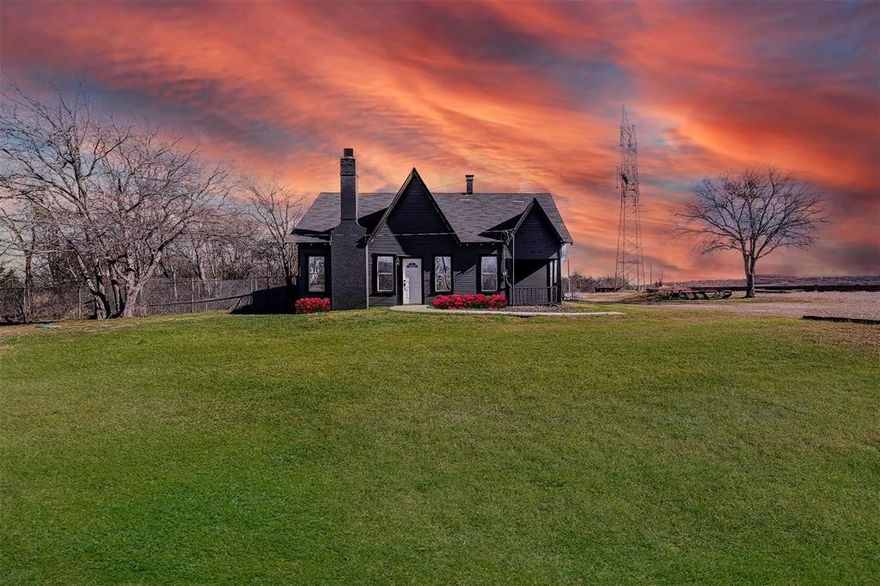 This Stately 1930's Farm House is sitting on almost 2 acres.  This home was completely remodeled in 2022-2023 with new electrical, plumbing, water heater, floors, lighting and ceiling fans. The house was recently painted on the exterior and interior. This house features 2 bedrooms and an office.  The office can be a 3rd bedroom.  It also has 2 full bathrooms. The primary bedroom has an ensuite bathroom with a soaking tub, a stand up shower, and a double vanity.   Property has a tornado shelter. This home is perfectly located near HEB, Walmart, Target and lots of boutiques and restaurants. Close to Chisholm Trail, toll way, and I-35.  The house is located only 22 minutes from Downtown Fort Worth.  Don't miss this hidden gem.