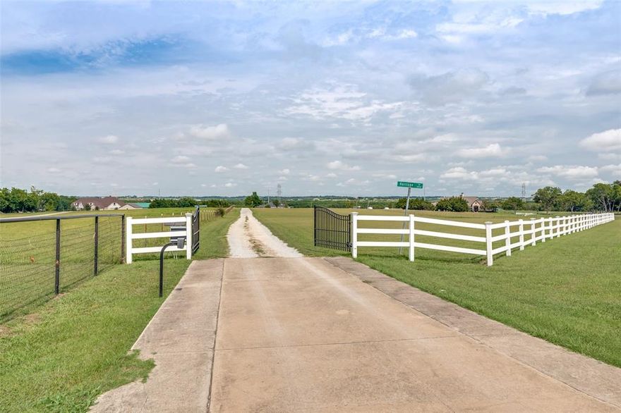 11.79 ACRES OFF of FM740! 1,880 ft deep property! 325 Ft wide frontage! Rare Opportunity to own 11+ acres accessed directly off of main FM 740 via private drive of Old FM 740! Build your own dream home or Live in current home. Near Lake Ray Hubbard! Amazing Location! Large Pond, Farm, fish or just enjoy sunsets. Located just outside the City Limits, Zoned Rockwall ISD Schools! 2 Homes, Garages, Pool, Large Pond, multi-purpose building & a 80 Ft Metal Warehouse-accommodates numerous vehicles, farm equipment & more. The Main home & Guest efficiency home-both under one roof- are set-back 900 feet from the Old FM 740 private drive. Both homes are reported by assessor as combined square footage & built in 2000. The Main home includes 1 Bedroom, 1 Bath, Large walk-in closets, Living, Dining, Kitchen & Office (often used as 2nd Bedroom). The Attached 2nd residence includes Living, Kitchen, Dining, Bedroom, large walk-in closet & full bath. 2-car garage is attached to the main home. Another 2-car garage with covered patio at pool area! Gunite pool built in 2013 includes decking & patios. Large Red Iron Metal Multi-Purpose Storage Building is 80FTX30FtX14 Ft tall, 3 overhead doors, concrete floor & several skylights for natural lighting with an Attached 40ft X 20ft Multi-purpose building w Kitchenette & Shower Bath! The Stocked Pond is central to the back 980 feet of the property. AG EXEMPTION is in place. Amenities include Aerobic system, sprinkler watering around the main home and pool area, 2022 Composition roof, electronic gated entry & fenced border line. Electrical & Plumbing located at front gate, homes, garages, pool, metal storage building & the attached Game-room. The Property lies within both Rockwall & Kaufman Counties. Choice of Amy Parks or Linda Lyons Elementary. Centrally located to both Hwy 80 & Hwy 30, Rockwall & Forney shopping & dining areas, Minutes to Heath Yacht club & Lake Ray Hubbard! New survey done July 2024. Sold with Farm and Ranch contract.