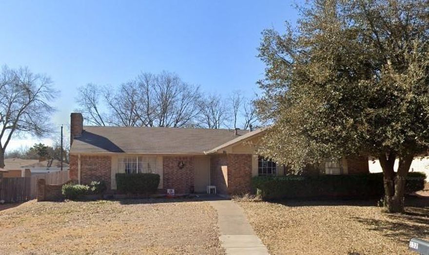 Charming 3-bedroom two bath home in an established neighborhood in Desoto. Ceiling fans in all bedrooms and in the living room.  Carpet recently replaced in the entire house.  Great location near schools, shopping, easy access to major highways. Large open kitchen has plenty of cabinet space, nice size countertop. Dining room located next to kitchen. Separate laundry room leads to the garage. Large sliding glass door opens from the dining room into the covered porch and the fenced backyard.  Large living room in front of home has beautiful wood burning brick fireplace.  Covered front and back porch and large fenced in back yard. Alley entrance to the garage in the back, 2 car garage, and convenient garage door opener. House is not setup for housing, application fee is $60. Application required for every adult who will live in the house.