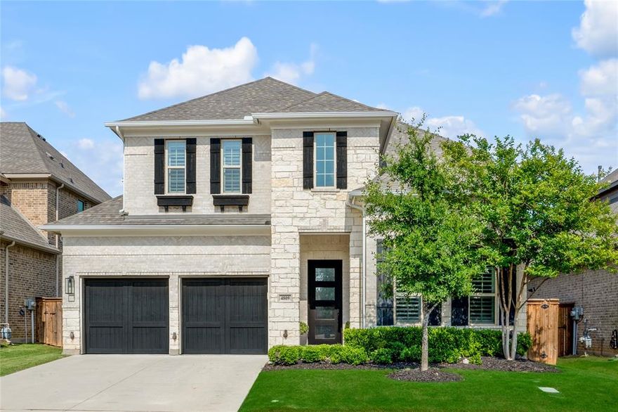 Welcome to this stunning executive home in Colleyville, TX just minutes from much that the DFW metroplex offers nestled in a gated community. The 3,385 SF home offers 4 bedrooms, 3.5 baths, a separate office, a gym, and a bonus room! The Primary bedroom boasts vaulted ceilings and an ensuite bath featuring a hollywood tub, separate shower (with 2 shower heads), and a fantastic custom walk-in closet. The home boasts luxury living, modern finishes, and an open floor plan design. The living room is centered around a grand fireplace with built-in cabinets and shelves. The chefs kitchen will wow you with two ovens, butlers pantry, and a commercial grade gas cooktop with 6 burners! Enjoy indoor outdoor living with a full size screen door in the living room that opens up to a grand covered patio with a stone fireplace! Low maintenance back yard with astroturf. DFW International Airport within 7 miles and AT&T Stadium, within 10 miles. Close to shops, dining, and major hwy 121. View today!